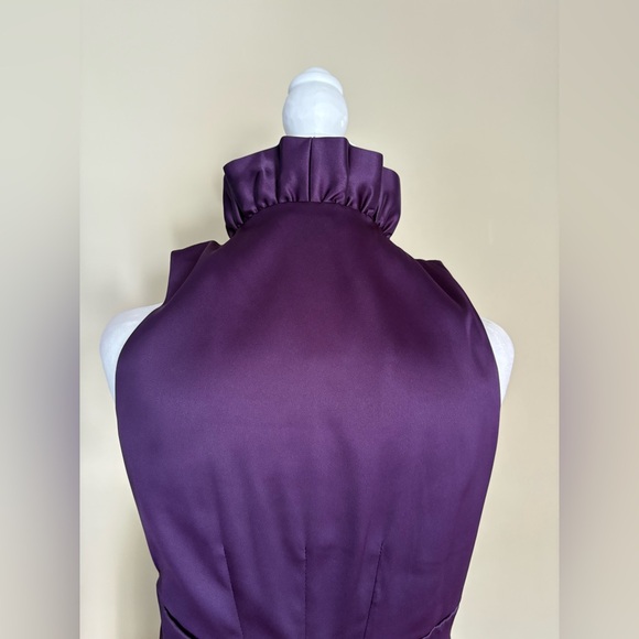 🎾Satin Purple Dress With Ruffles - Picture 6 of 10